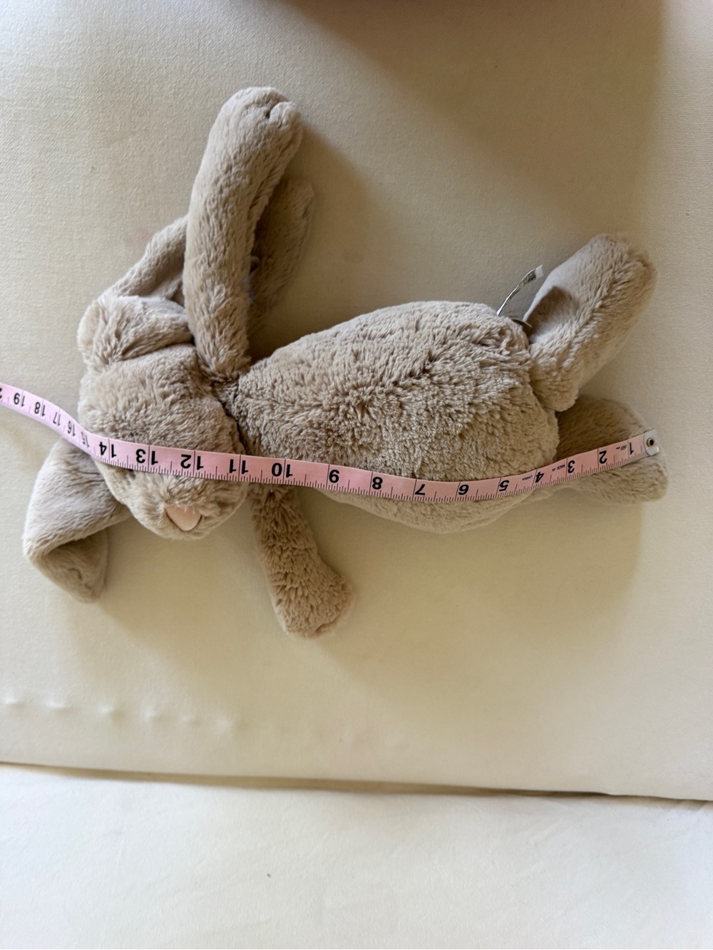 Jellycat Bashful Beige Bunny Plush large embroidered ear - Picture 12 of 12